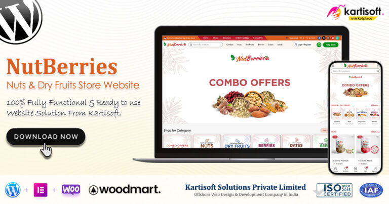 NutBerries Nuts Dry Fruits Store Website Kartisoft Marketplace1