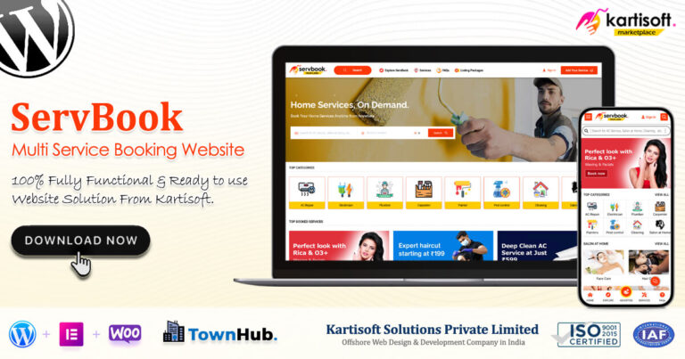 ServBook Multi Service Booking Website Kartisoft Marketplace1